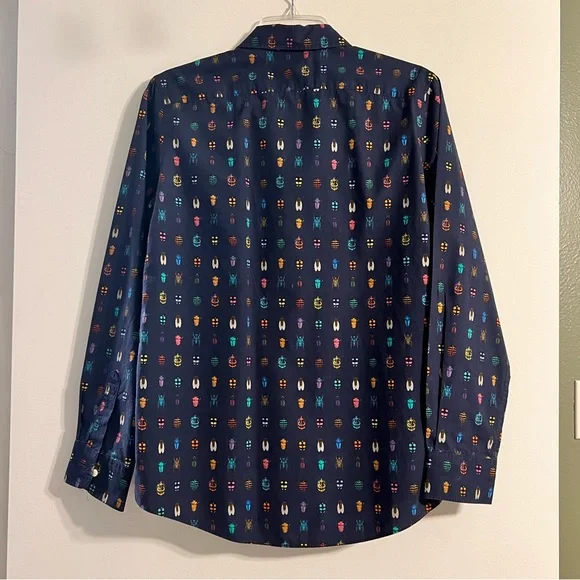 Beetle Print Half Button Down - Picture 2 of 4